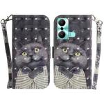 For Infinix Hot 20 Play 3D Colored Pattern Flip Leather Phone Case(Hug Cat)