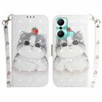 For Infinix Hot 20 Play 3D Colored Pattern Flip Leather Phone Case(Cute Cat)