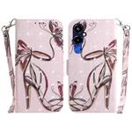 For Tecno Pova 4 Pro 3D Colored Pattern Flip Leather Phone Case(Butterfly High-heeled)