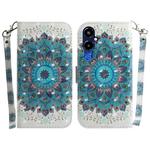 For Tecno Pova 4 Pro 3D Colored Pattern Flip Leather Phone Case(Peacock Wreath)