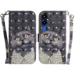 For Tecno Pova 4 Pro 3D Colored Pattern Flip Leather Phone Case(Hug Cat)