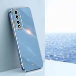 For Honor 80 Pro Flat XINLI Straight Edge 6D Electroplate TPU Phone Case(Celestial Blue)