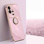 For vivo iQOO 11 Pro 5G XINLI Straight Edge 6D Electroplate TPU Phone Case with Ring Holder(Cherry Purple)