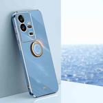 For vivo iQOO 11 Pro 5G XINLI Straight Edge 6D Electroplate TPU Phone Case with Ring Holder(Celestial Blue)