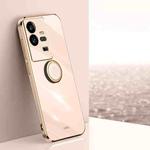 For vivo iQOO 11 Pro 5G XINLI Straight Edge 6D Electroplate TPU Phone Case with Ring Holder(Pink)