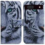 For Google Pixel 7a Coloured Drawing Flip Leather Phone Case(Tiger)