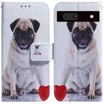 For Google Pixel 7a Coloured Drawing Flip Leather Phone Case(Pug)
