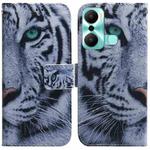 For Infinix Hot 20 Play Coloured Drawing Flip Leather Phone Case(Tiger)