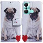 For Infinix Hot 20 Play Coloured Drawing Flip Leather Phone Case(Pug)