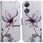 For OPPO A58 Coloured Drawing Flip Leather Phone Case(Magnolia)