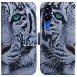 For Tecno Pova 4 Pro Coloured Drawing Flip Leather Phone Case(Tiger)