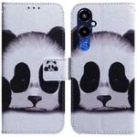 For Tecno Pova 4 Pro Coloured Drawing Flip Leather Phone Case(Panda)