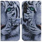 For Samsung Galaxy A34 5G Coloured Drawing Flip Leather Phone Case(Tiger)