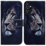 For Samsung Galaxy A54 5G Coloured Drawing Flip Leather Phone Case(Lion)