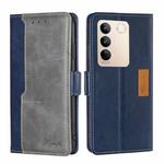 For vivo S16 / S16 Pro Contrast Color Side Buckle Leather Phone Case(Blue + Grey)