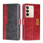 For vivo S16 / S16 Pro Contrast Color Side Buckle Leather Phone Case(Red + Black)