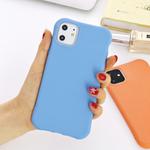 For iPhone 11 Solid Color TPU Slim Shockproof Protective Case(Blue)