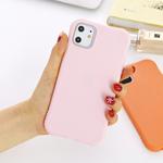 For iPhone 11 Solid Color TPU Slim Shockproof Protective Case(Pink)