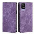 For TCL 405 / 406 / 408 RFID Anti-theft Brush Magnetic Leather Phone Case(Purple)