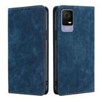 For TCL 405 / 406 / 408 RFID Anti-theft Brush Magnetic Leather Phone Case(Blue)