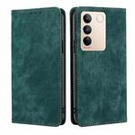 For vivo S16 / S16 Pro RFID Anti-theft Brush Magnetic Leather Phone Case(Green)