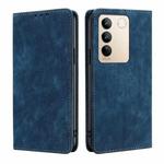 For vivo S16 / S16 Pro RFID Anti-theft Brush Magnetic Leather Phone Case(Blue)