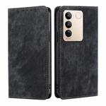 For vivo S16 / S16 Pro RFID Anti-theft Brush Magnetic Leather Phone Case(Black)