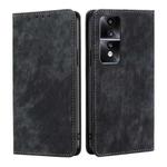 For Honor 80 GT RFID Anti-theft Brush Magnetic Leather Phone Case(Black)