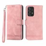 For Samsung Galaxy A52 5G / 4G Dierfeng Dream Line TPU + PU Leather Phone Case(Pink)
