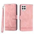 For Samsung Galaxy A22 4G Dierfeng Dream Line TPU + PU Leather Phone Case(Pink)