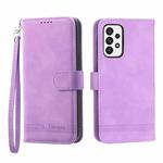 For Samsung Galaxy A73 Dierfeng Dream Line TPU + PU Leather Phone Case(Purple)