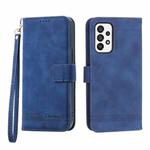For Samsung Galaxy A73 Dierfeng Dream Line TPU + PU Leather Phone Case(Blue)