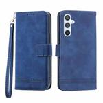 For Samsung Galaxy A54 Dierfeng Dream Line TPU + PU Leather Phone Case(Blue)