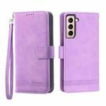 For Samsung Galaxy S21 5G Dierfeng Dream Line TPU + PU Leather Phone Case(Purple)