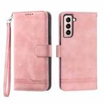 For Samsung Galaxy S21 5G Dierfeng Dream Line TPU + PU Leather Phone Case(Pink)