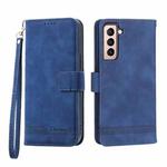 For Samsung Galaxy S21 5G Dierfeng Dream Line TPU + PU Leather Phone Case(Blue)