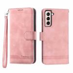 For Samsung Galaxy S21+ 5G Dierfeng Dream Line TPU + PU Leather Phone Case(Pink)