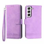 For Samsung Galaxy S22 5G Dierfeng Dream Line TPU + PU Leather Phone Case(Purple)