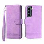 For Samsung Galaxy S22+ 5G Dierfeng Dream Line TPU + PU Leather Phone Case(Purple)