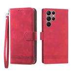For Samsung Galaxy S22 Ultra 5G Dierfeng Dream Line TPU + PU Leather Phone Case(Red)