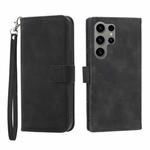 For Samsung Galaxy S23 Ultra 5G Dierfeng Dream Line TPU + PU Leather Phone Case(Black)