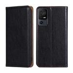 For TCL 40 SE Gloss Oil Solid Color Magnetic Leather Phone Case(Black)