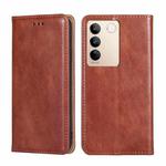 For vivo S16 / S16 Pro Gloss Oil Solid Color Magnetic Leather Phone Case(Brown)