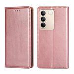 For vivo S16 / S16 Pro Gloss Oil Solid Color Magnetic Leather Phone Case(Rose Gold)