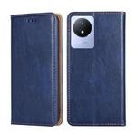 For vivo Y02 4G Gloss Oil Solid Color Magnetic Leather Phone Case(Blue)