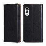 For Fujitsu Arrows N F-51C Gloss Oil Solid Color Magnetic Leather Phone Case(Black)