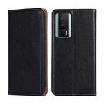 For Xiaomi Redmi K60 / K60 Pro Gloss Oil Solid Color Magnetic Leather Phone Case(Black)
