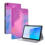 For Huawei MatePad SE Watercolor Pattern Flip Leather Tablet Case(Purple Red)