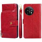 For OnePlus 11 Zipper Bag Leather Phone Case(Red)
