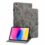 For iPad 10th Gen 10.9 2022 Tiger Pattern Flip Leather Tablet Case(Grey)